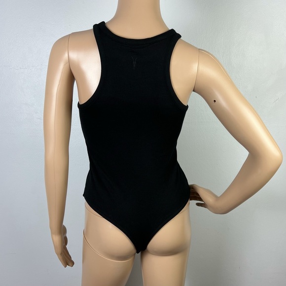 NEW ALLSAINTS BLACK RIBBED TANK BODYSUIT - Picture 7 of 10